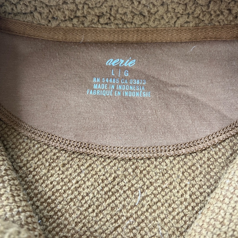 Aerie Women's Brown Zip-Up Sweater - Picture 2 of 8